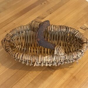 Rustic Woven Basket with Handle